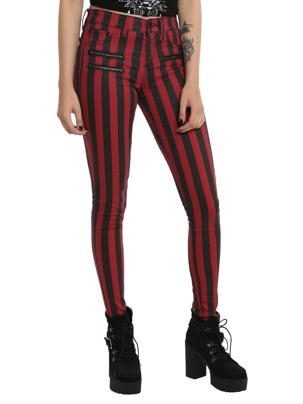 Blackheart Red and Black Striped Pants